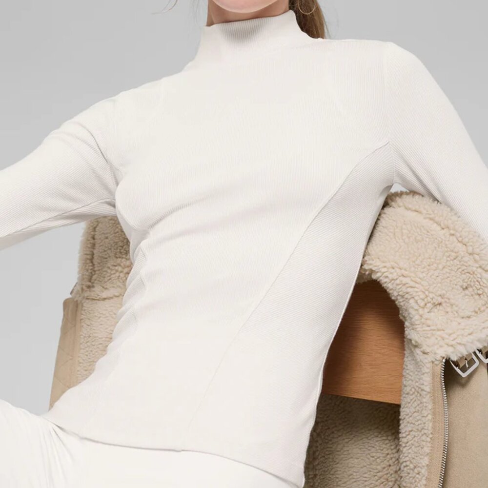 NWT Alo Yoga Ribbed Mesmerize Mock Neck Long Sleeve M